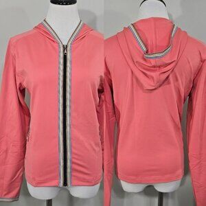 Nos Vintage Tail Coral Pink Athletic Hoodie M Womens Full Zip Active Jacket